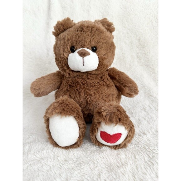 Animal Adventure Brown Teddy Bear Heart Foot 10” Stuffed Animal Toy 2021 - Picture 1 of 6